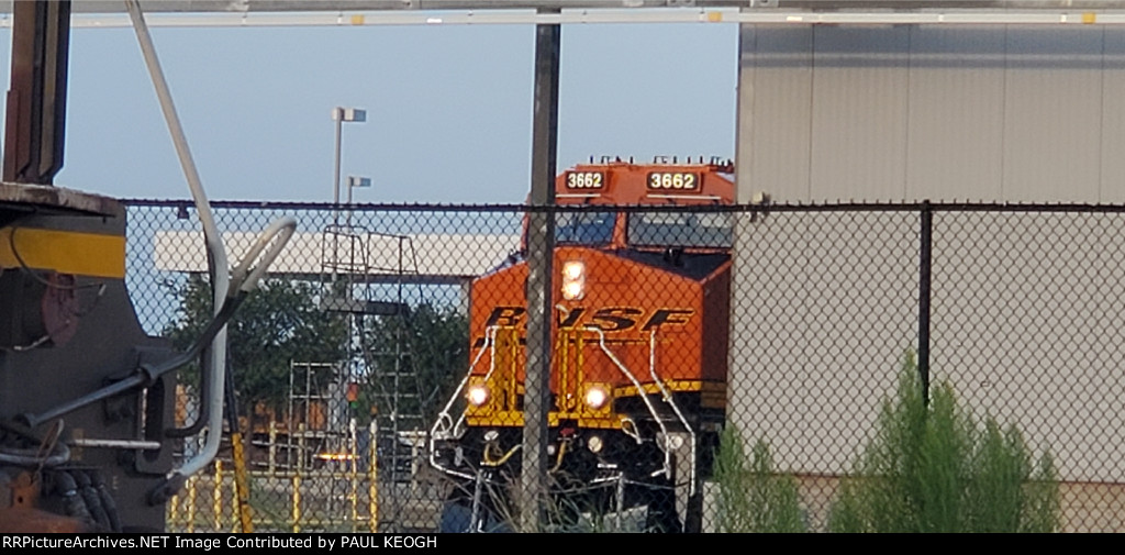 BNSF 3662 Pokes Her Crew Cab Out As She Is Being Test Run After Just Being Painted Today